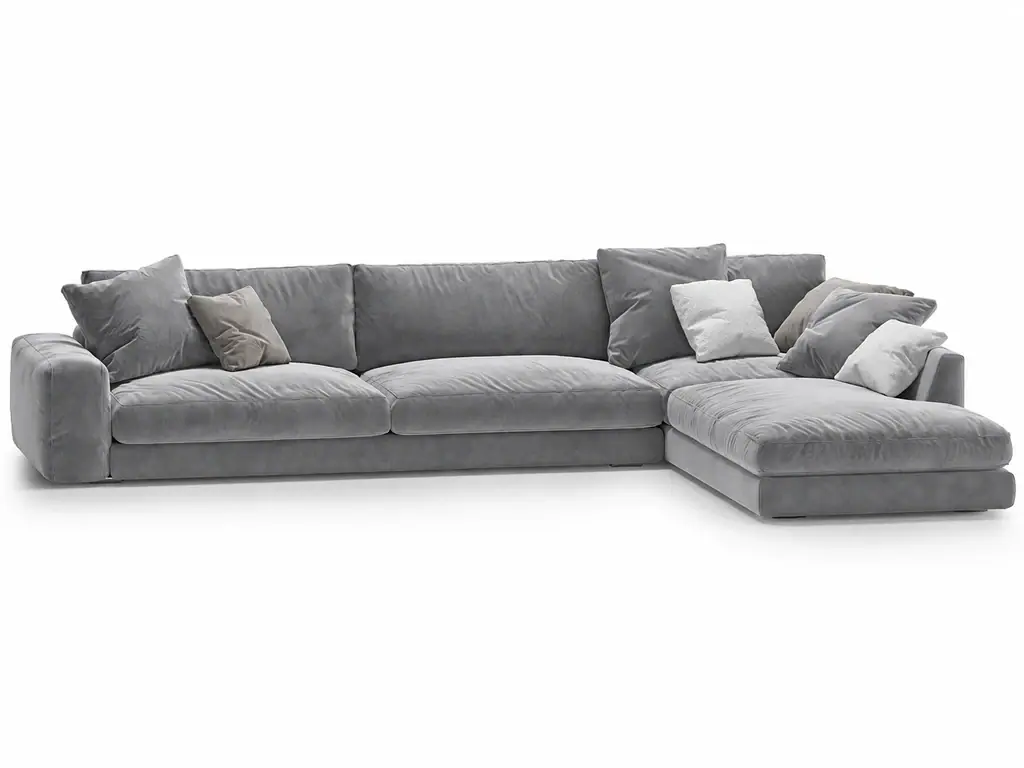 Sofá modular de contract, vista tres cuartos