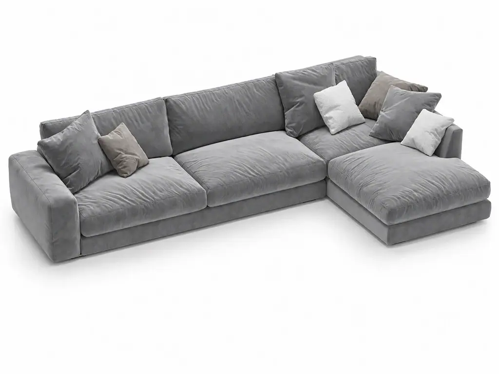 Sofá modular de contract, vista perspectiva elevada