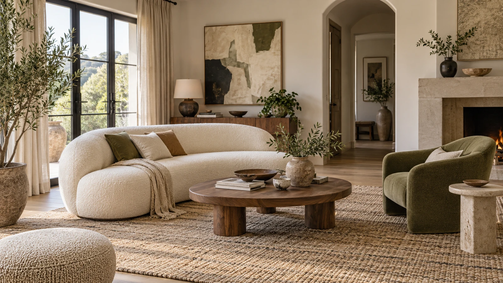 Salón residencial con interiorismo moderno y decorativo
