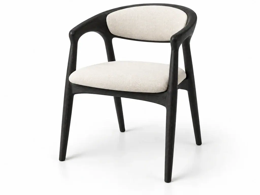 Silla en acabado roble negro, imagen generada con IA