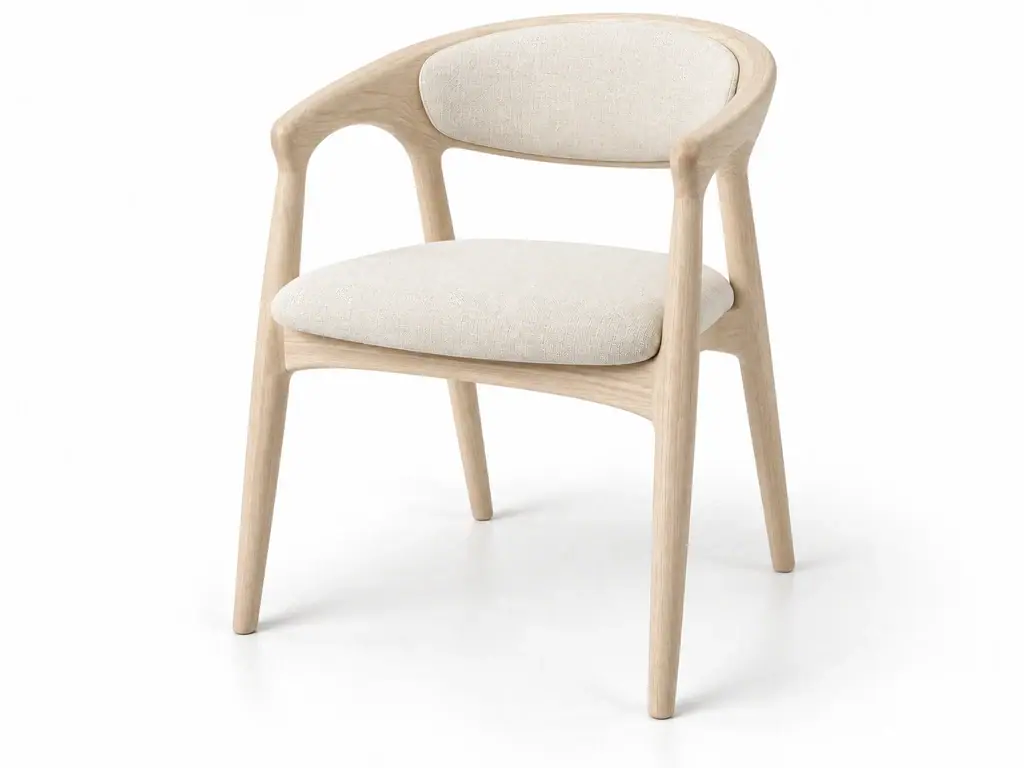 Silla en acabado fresno claro, imagen generada con IA