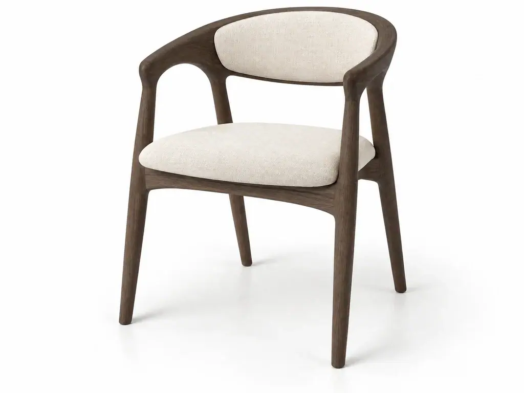 Silla en acabado roble ahumado, imagen generada con IA