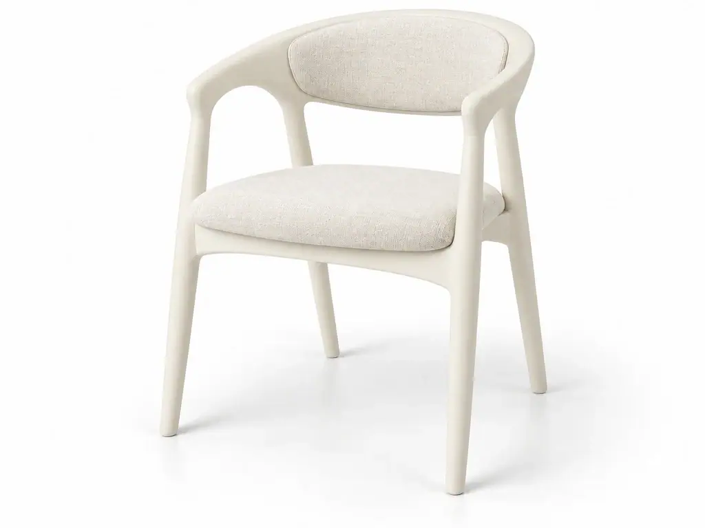 Silla en acabado laca marfil, imagen generada con IA