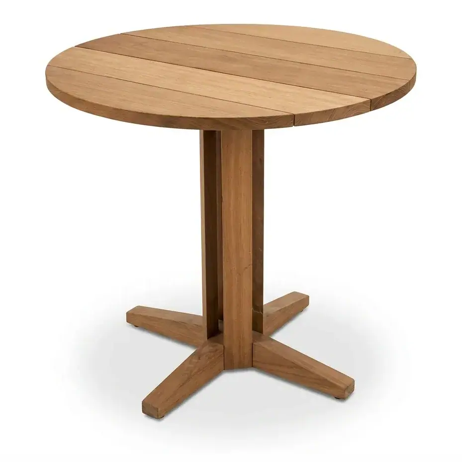 Mesa redonda de teca para exterior