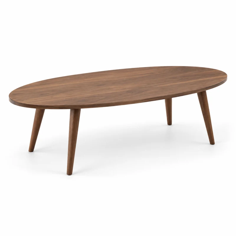B: Mesa de nogal sobre fondo blanco