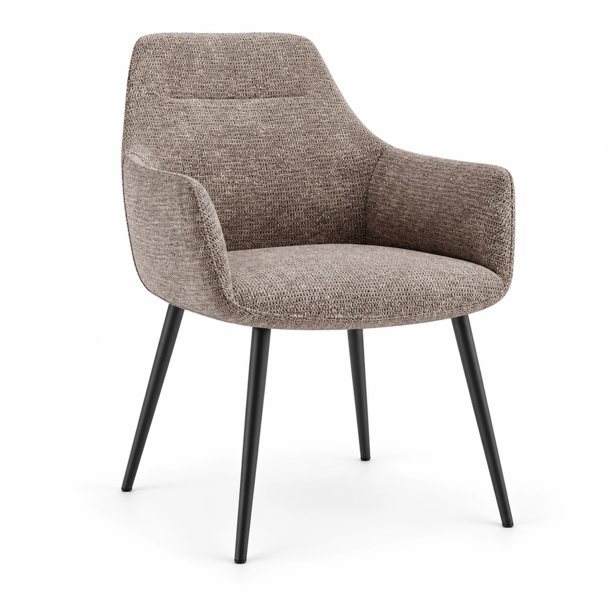 Silla taupe con cuatro patas rectas negras