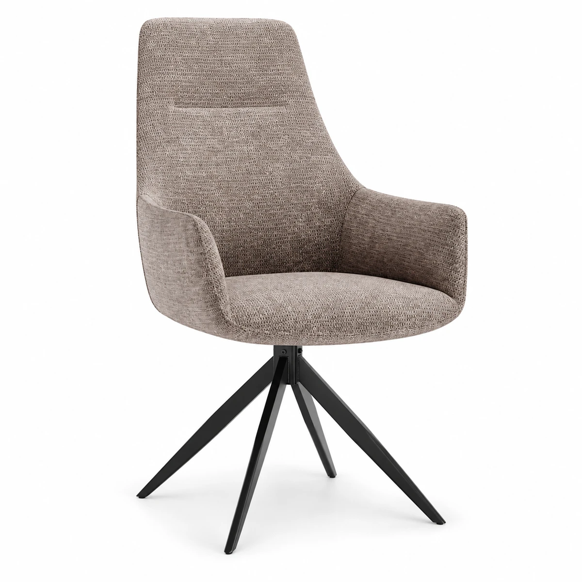 La misma silla con respaldo más alto y base negra original